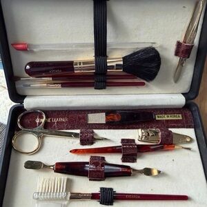 Vintage GTE Manicure & Grooming Kit – Genuine Leather Case – Made in Korea
